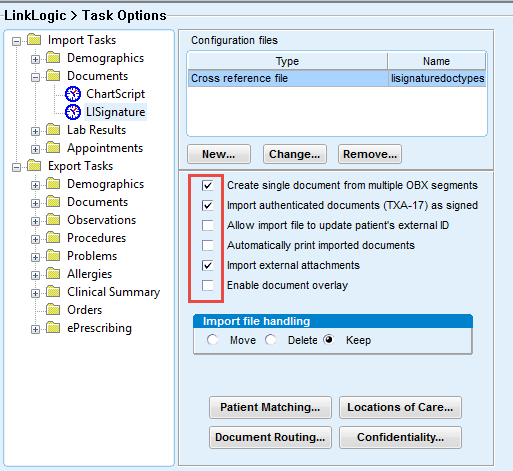 Screenshot of Import External Attachments Checkbox